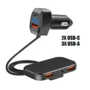 5-Port 5V/6.2A 31W USB Car Charger Cigarette Lighter Socket Charging Adapter d