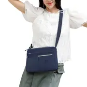 Multi-Pocket Splash-Proof Nylon Crossbody Shoulder Bag-Dark Blue