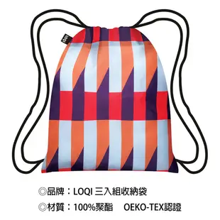 LOQI 束口後背包 束口袋／斜紋→ 防潑水面料、時尚運動、輕便好收納