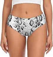 [JBYJBX] snake skin black and white Print Women's Briefs XS-4XL Bikini Ladies Underpants Panties Full Coverage Seamless