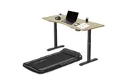 Fitness V-FOLD Treadmill with ErgoDesk Automatic Standing Desk 1500mm in Oak/Black
