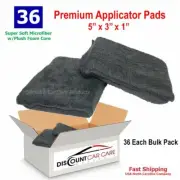 Microfiber Wax Applicator Pads Black | Car Wax Applicator Pad 5x3.75 | 36 Pack