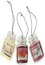 Yankee Candle Car Air Fresheners, Hanging Car Jar® Ultimate 3-Pack, Neutralizes Odors Up to 30 Days, Includes: 1 Vanilla Cupcake, Black Cherry, and 1 Home Sweet Home