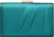 [Mulian LilY] Pleated Satin Clutch Purse For Women Wedding Bridal Clutch Bag Prom Party Clutch