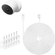 17ft/5.2M,26.2ft/8M,34ft/10.4M Camera Power Cord Compatible with Google Nest Cam (Battery) Camera,Magnetic Charger Cable For Google Nest Cam Battery Indoor Outdoor Cameras Cable,Weatherproof Cable