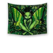 Fairy Green Butterfly Fantasy Tapestry