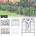 5-Style Coated Steel Decorative Garden Fence Panel Metal Border Folding Fence