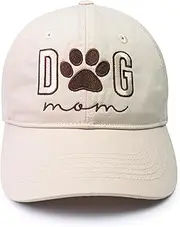 [68LDROOTER] Women's Embroidered Dog Mom Hat Adjustable, Embroidered Baseball Cap for Women, Birthday Gifts for mom Black, Black, One Size