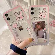 Bear / Rabbit Print Transparent Mobile Case - iPhone 16 Pro Max / 16 Pro / 16Plus / 16 / 15 Pro Max / 15 Pro / 15Plus / 15 / 14 Pro Max / 14 Pro / 14 Plus / 14 /13 Pro Max / 13 Pro / 13 / 13 mini / iPhone 12 Pro Max / 12 Pro / 12 / 12 mini BQ2442 - Bear - iPhone 14Plus