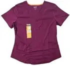 Scrubstar Premium Scrub Top Pull Over V Neck Wine Shirt Size Medium NWT
