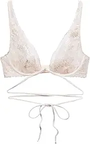 [Savage X Fenty] Women's, Caged Lace Unlined Bra with Tie