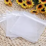 100x White Organza Bags Wedding Baby Shower Favour Christening Baptism Gift Bags