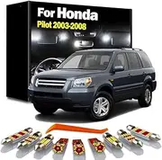 19Pcs LED Interior Map Dome Light Kit, For Honda Pilot 2003 2004 2005 2006 2007 2008 Car Led Bulbs Auto Accessories
