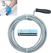 Spring Drain Pipe Cleaner Snake Plumbing Cleaning Metal Tool Manual Sewer (5M X 9mm)