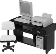 NUOBESTY Miniature Computer Simulation Office Furniture Dollhouse Accessories Mini Desktop Chair Keyboard Model for Dollhouse Black