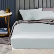 Ramesses 1500TC Elite Egyptian Cotton Sateen Fitted Sheet Combo Set Ice Blue Meg