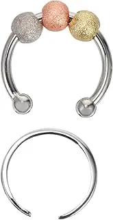 GARVALON Relief Ring Rings Rotating Beads Stackable Finger Ring Anti Ring Sliding Bead Ring Ring for Women Ring Wire Mens Ring Beads Chain Copper Golden