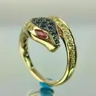 1.20Ct Round Cut Lab Created Sapphire Ruby Snake Ring 14K Yellow Gold Plated