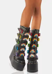 [Y.R.U.] Dune Rainbow Platform Boots