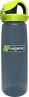Nalgene Sustain Tritan BPA-Free On The Fly Water Bottle Made with Material Derived from 50% Plastic Waste, 24 OZ, Charcoal with Lime