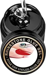 Nail Charm Rhinestone Glue - Long-Lasting Gel Nail Rhinestone Glue, Rhinestones Glue Gel, Press on Glue Gel, Solid Nail Glue Gel, Multipurpose Nail Adhesive Nail Charm Glue Gel for Home Nail Salon