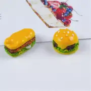 10pcs Flatback Mini Resin Hamburgers Craft Cabochons Embellishments Slime Charms