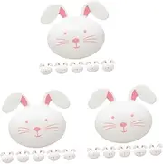 NOLITOY 3sets Easter Egg Bunny Plush Bunny Rabbit Bunnies Animal Hunt Real Bunny Shaped Fillable Container for Large Egg Egg Decoration Indoor White Plastic 6pcs*3