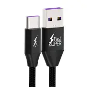 2PCS 5A Type C 2m/6.56ft Fast Charging Data Cable For Huawei P30 Pro Mate 30 Xiaomi Mi9 9Pro 5G Oneplus 6 Pro S10+ Note 10+ 5G