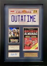 MICHAEL J FOX & CHRISTOPHER LLOYD Signed Display Back To The Future FRAMED COA