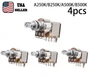 4 Pcs Push / Pull Guitar Potentiometer A/B/250/500K Linear Pot with Long Shaft