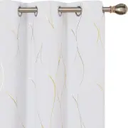 Deconovo Gold Wave 42"W x 63"L (Pack of 2), Greyish White/Wave