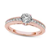 0.88 CT. T.W. Natural Diamond Engagement Ring in Solid 14K Rose Gold