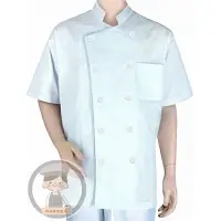 在飛比找Yahoo!奇摩拍賣優惠-《烘焙專家達人》#9711 廚師服/中山領短袖-【薄款】雙白