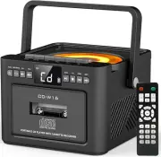 Greadio Portable CD Player for Home, Rechargeable Boombox Cassette Player, Ra...