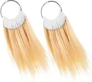 WRITWAA 2 Sets Human Hair Color Testing Samples Rings Real Hair Color Chart for Salon Use Lightweight Test Strands for Hairdressing for Analyzing Coloring Techniques
