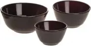 Mixing Nesting Bowls Set 3 Stackable - Black Glass - Mosser USA