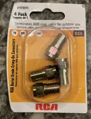 Rg6 Coaxial F Connector, 4Pk (4 pcs) TV Cable VHD905N, Outside, Inside, Burial