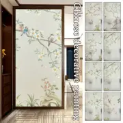 Flowers Birds Style Window Film Statics Cling Home Decor Frosted Chinese