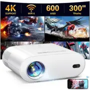 GooDee 4K Video Projector FHD Home Theater 600 ANSI WiFi 6 Bluetooth