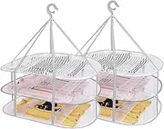 Caliee Hanging Sweater Drying Rack Flat Foldable Breathable Mesh Drying Rack Flat 3 Tier Drying Rack Square