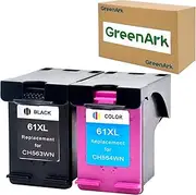 GreenArk 61XL Ink Cartridges for HP 61 XL Compatible for HP Deskjet 2000 2050 2510 1000 1010 1015 1050 1510 3000 3050 3060 3510 Envy 4500 4509 5530 Officejet 2620 4630 4639 Printer （Black & Color）