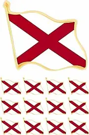 [CINFAC] 12/25/50pcs small Alabama State flag lapel pin for suit Jacket badge Button pins bulk