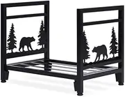 Firewood Rack Indoor Fireplace Log Holder Outdoor Wood Storage Log Rack Decorative Heavy Duty Steel Firewood Carrier Stove Bracket Stacking Rack - Fireplace, Stove and Fire Pit