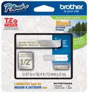 Genuine Brother TZe-MQ934 P-touch Label Maker Tape TZeMQ934 Gold Satin Silver