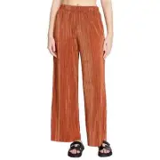 Steve Madden Women's Addy Plissé Wide-Leg Pants, Orange, XL