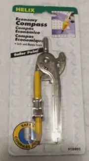 Helix 18802 Economy Compass Safer Point with Pencil NOS Drawing Drafting Art