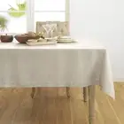Linen Light Natural Tablecloth 54 x 72 Inch - 100% Pure Linen Athena Table Cl...