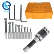 9 ×2" Boring Head R8 Shank 1/2" Carbide Boring Bar Set For Bridgeport