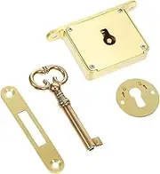 Amosfun 1 Set Showcase Lock Cabinet Locks with Cabinet Door Locks File Cabinet Lock Square Desk Lock Cabinet Lock with Key Locks for Drawers Decorative Drawer Lock Cam Lock Brass Golden