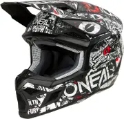 ONeal 3SRS Attack, motocross helmet , color: Matt Black/White/Red/Grey , size: M